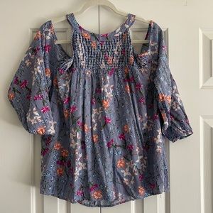 Cut out shoulder blouse